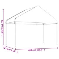 Partytent Prieel met dak 17,84x4,08x3,22 m polyetheen wit