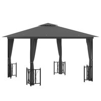 Partytent Prieel met zijwanden en dubbel dak 3x3 m antracietkleurig