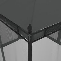 Partytent Prieel met zijwanden van gaas 2,93x2,93m staal antracietkleurig