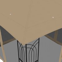Partytent met zijwanden van gaas en dubbel dak 2,94x2,94 m staal taupe
