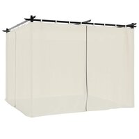 Prieel partytent met gordijnen 3x3 m staal cr&egrave;mekleurig