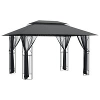 Partytent Prieel met zijwanden 400x300x270 cm staal antracietkleurig