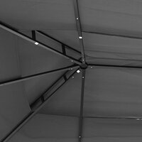 Partytent Prieel met zijwanden 400x300x270 cm staal antracietkleurig