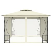 Partytent Prieel met netten 300x400x265 cm cr&egrave;mekleurig