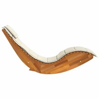 Ligbed Schommelstoel Met Kussen Massief Acaciahout Mangohout (Naturel)