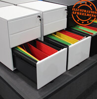 Ladeblok wit metaal &#039;DALI&#039; voor bureau 61x52x40 cm - Afsluitbaar