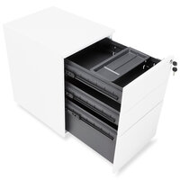 Ladeblok wit metaal &#039;DALI&#039; voor bureau 61x52x40 cm - Afsluitbaar