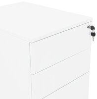 Ladeblok wit metaal &#039;DALI&#039; voor bureau 61x52x40 cm - Afsluitbaar