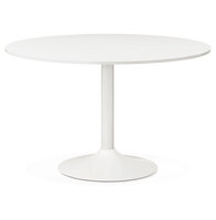 Eettafel Orlando wit - &Oslash; 120 cm - hout met metaal