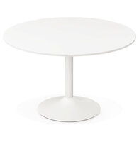 Eettafel Orlando wit - &Oslash; 120 cm - hout met metaal