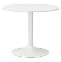 Eettafel Orlando rond wit- &Oslash; 90 cm - houten blad met metalen voet