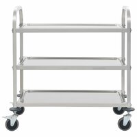 Keukentrolley RVS 3-Laags serveerwagen Roestvrij Staal 95 x 45 x 83.5 cm 