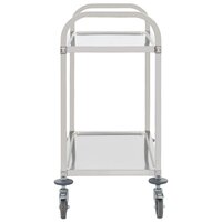 Keukentrolley serveerwagen RVS 2-laags 95x45x83,5 cm roestvrij staal