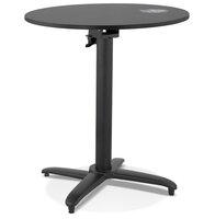 Tuintafel Terrastafel rond zwart Noctali - &Oslash; 68 Cm - inklapbaar blad