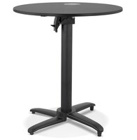 Tuintafel Terrastafel rond zwart Noctali - &Oslash; 68 Cm - inklapbaar blad