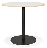 Eettafel Bistrotafel Yogi rond wit Met Een Zwarte Metalen Poot - &Oslash; 80 Cm