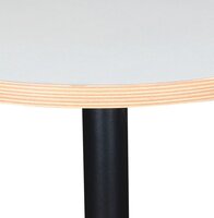 Eettafel Bistrotafel Yogi rond wit Met Een Zwarte Metalen Poot - &Oslash; 80 Cm