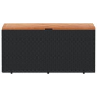 Tuinbox 110x50x54 cm poly rattan en acaciahout zwart