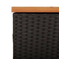 Tuinbox 110x50x54 cm poly rattan en acaciahout zwart
