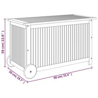 Tuinbox Met Wieltjes Massief Acaciahout 90 x 50 x 58 cm