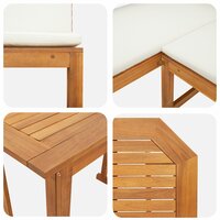 Tuinset Como - Massief Acaciahout - kussens Cr&egrave;me wit
