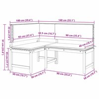 Tuinset Como - Massief Acaciahout - kussens Cr&egrave;me wit