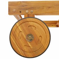Ligstoel Minoes Met Wielen - Kussen Taupe kleur - Massief Acacia hout