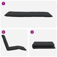 Ligstoel tuinstoel Inventief Inklapbaar 175X54X8,5 Cm Oxford Stof Zwart
