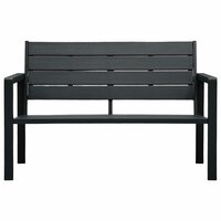 Tuinbank Harold Hout-Look 120 Cm Hdpe Zwart