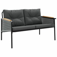 Tuinbank Mischa Met Kussens 116 Cm Staal Zwart
