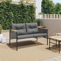 Tuinbank Mischa Met Kussens 116 Cm Staal Zwart