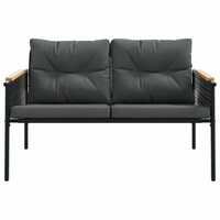 Tuinbank Mischa Met Kussens 116 Cm Staal Zwart