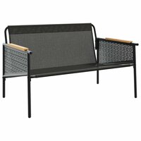 Tuinbank Mischa Met Kussens 116 Cm Staal Zwart