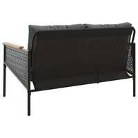 Tuinbank Mischa Met Kussens 116 Cm Staal Zwart