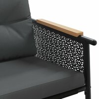 Tuinbank Mischa Met Kussens 116 Cm Staal Zwart
