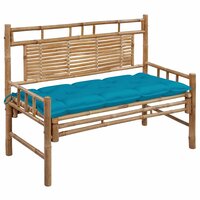 Tuinbank Guru met turquoise kussen 120 cm bamboe