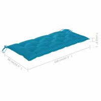 Tuinbank Guru met turquoise kussen 120 cm bamboe