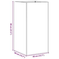 Plantenbak roestig 40x40x80 cm weervast staal