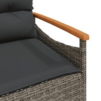Tuinbank Esmee met kussens 116x62,5x74 cm poly rattan grijs