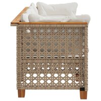 Tuinbank Lazio 3-zits met kussens poly rattan beige