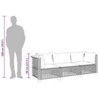 Tuinbank Lazio 3-zits met kussens poly rattan beige