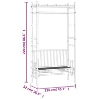 Tuinbank met pergola 220x116 cm bamboe