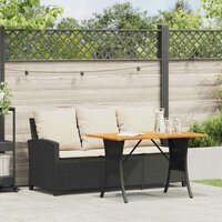 Tuinbank Calipso 3-zits met kussens &amp; tafel poly rattan zwart