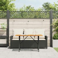Tuinbank Calipso 3-zits met kussens &amp; tafel poly rattan zwart