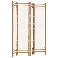 Kamerscherm Linda 4-panelen inklapbaar 160 cm bamboe en canvas
