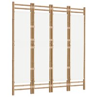 Kamerscherm Linda 4-panelen inklapbaar 160 cm bamboe en canvas