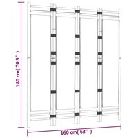 Kamerscherm Linda 4-panelen inklapbaar 160 cm bamboe en canvas