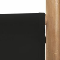 Kamerscherm Linda zwart 3-panelen 120 cm bamboe en canvas