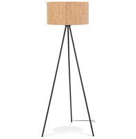 Driepoot vloerlamp &#039;ANTONIO&#039; met kurk en metaal