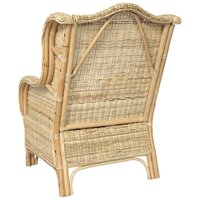 Fauteuil Romano met kussen natuurlijk rattan en linnen
